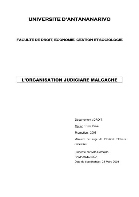 AprÃ¨s sa fermeture en l' an 2000, l' Institut de' Etude Judicia