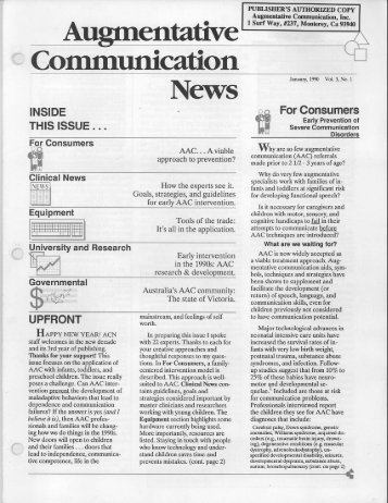 rrtative Cornmunication News - Augmentative Communication, Inc.