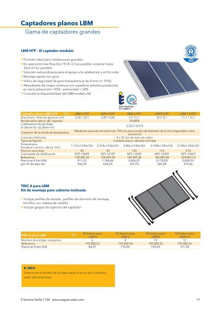 Captadores planos EURO L20 AR - Plenummedia