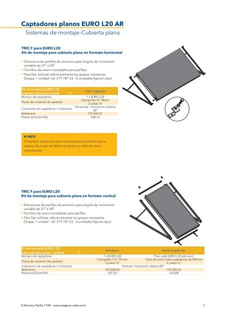 Captadores planos EURO L20 AR - Plenummedia