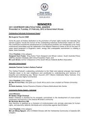 2011 Winners' Citations (PDF 36.7 KB) - Multicultural SA