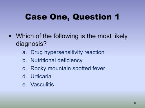 Petechiae, Purpura and Vasculitis