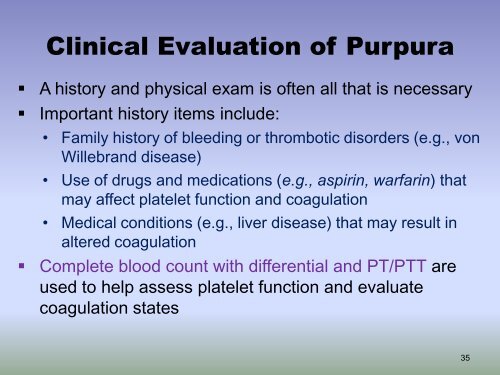 Petechiae, Purpura and Vasculitis