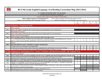 RCS 5th Grade English/Language Arts/Reading Curriculum Map ...