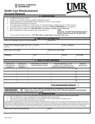 Health Care Reimbursement Account Request form - UMR