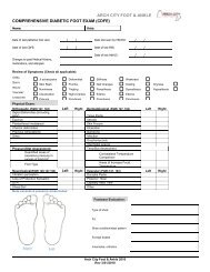 COMPREHENSIVE DIABETIC FOOT EXAM (CDFE) ARCH CITY ...