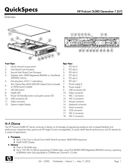 HP ProLiant DL380 Generation 7 (G7)