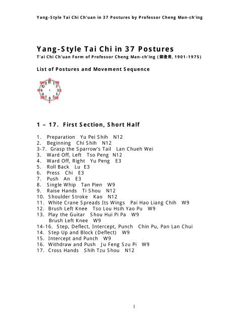 Yang-Style Tai Chi in 37 Postures - Green Way Research