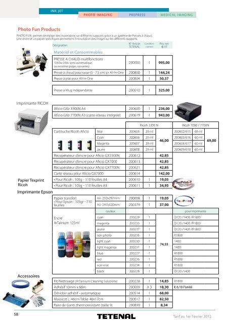 Produits et Solutions pour l'Impression NumÃ©rique