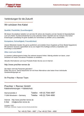 Prechter + Renner Katalog als PDF - Prechter + Renner GmbH