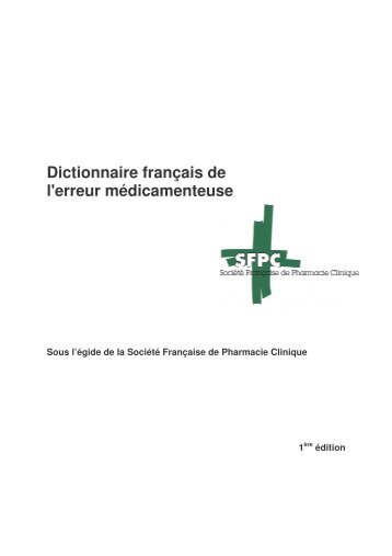 Dictionnaire français de l'erreur médicamenteuse - OMéDIT Basse ...