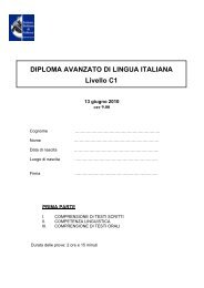 DIPLOMA AVANZATO DI LINGUA ITALIANA Livello C1