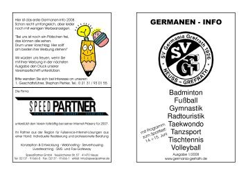 Germanen-Info 1/2008 (Web) - SpeedPartner GmbH