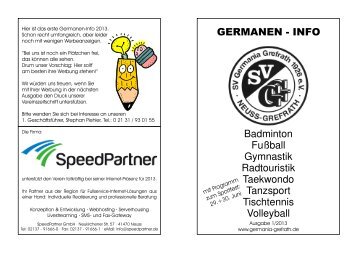 Germanen-Info 1/2013 (Web) - SpeedPartner GmbH