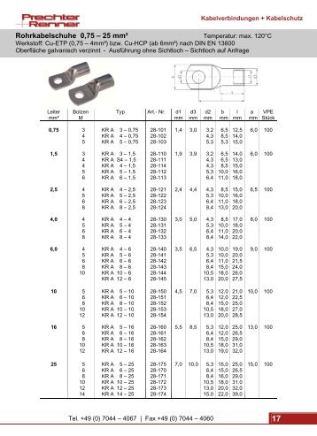 Rohrkabelschuhe | Tubular Cable Lugs - Prechter + Renner GmbH