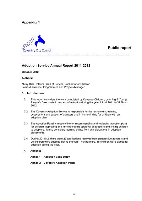 Adoption Service Annual Report and Statement of Purpose PDF 258 ...
