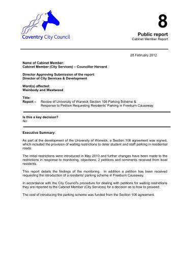 Coventry City Council Blank Template - Meetings, agendas, and ...
