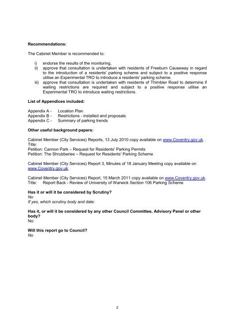Coventry City Council Blank Template - Meetings, agendas, and ...