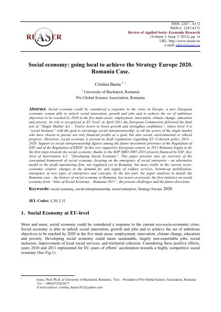 Volume 3, ISSUE1/2012 - Review of Applied Socio-Economic ...