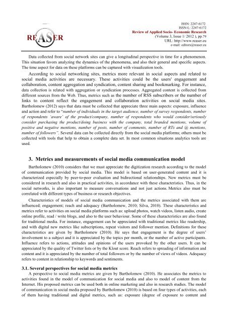 Volume 3, ISSUE1/2012 - Review of Applied Socio-Economic ...