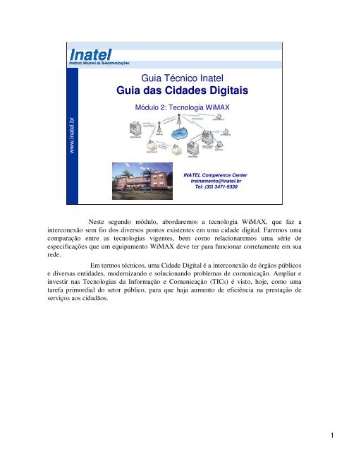 Tecnologia WiMAX - Guia das Cidades Digitais