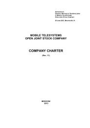 COMPANY CHARTER - Mobile TeleSystems