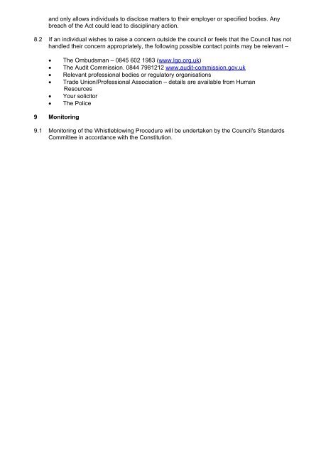 Whistleblowing Policy - Coventry City Council