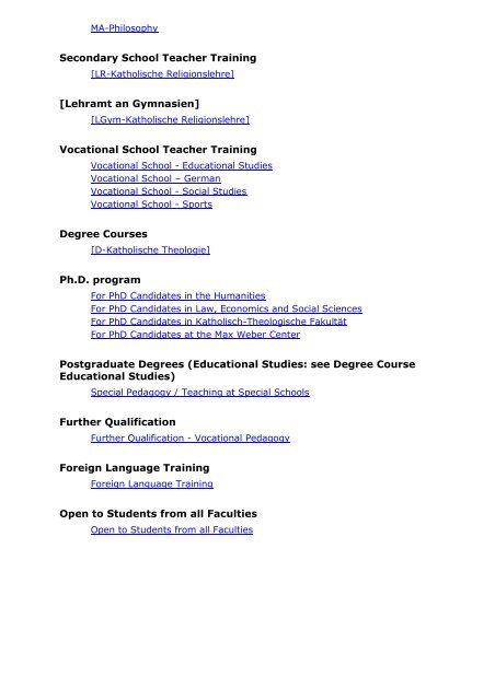 Course Catalogue Summer Semester 2010 - Universität Erfurt