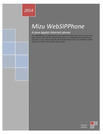 Mizu WebPhone - Mizu Voip