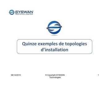 Quinze exemples de topologies d'installation - Connect Data