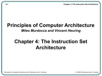Chapter 4: The Instruction Set Architecture - 10/31/2013 02:13:31 ...