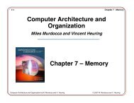 Computer Architecture and Organization Chapter 7 â Memory - IIUSA