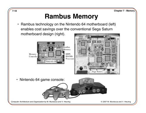 Computer Architecture and Organization Chapter 7 â Memory - IIUSA