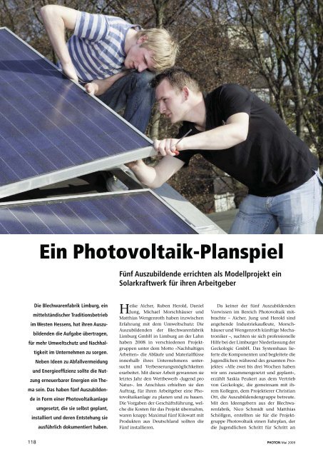 Ein Photovoltaik-Planspiel