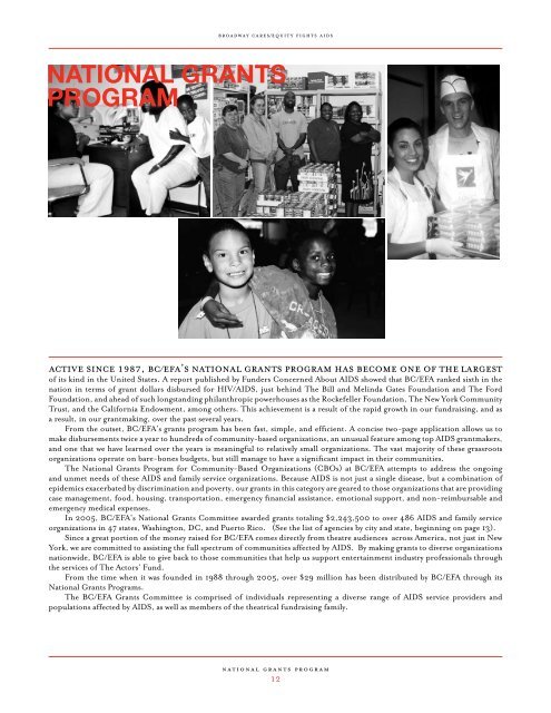 BC/EFA Annual Report 2005 - Broadway Cares/Equity Fights AIDS