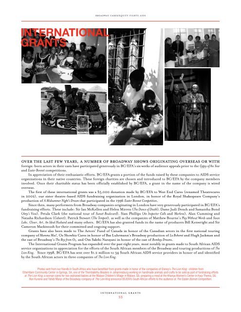 BC/EFA Annual Report 2005 - Broadway Cares/Equity Fights AIDS