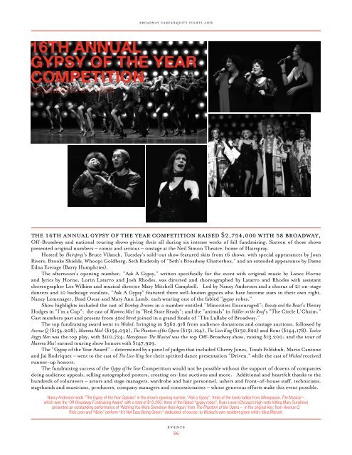 BC/EFA Annual Report 2005 - Broadway Cares/Equity Fights AIDS