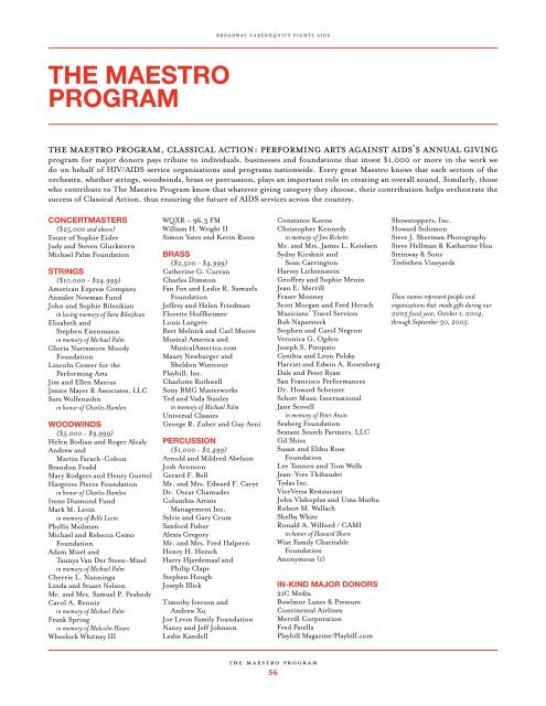 BC/EFA Annual Report 2005 - Broadway Cares/Equity Fights AIDS