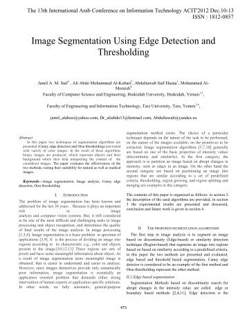 Image Segmentation Using Edge Detection and Thresholding - ACIT