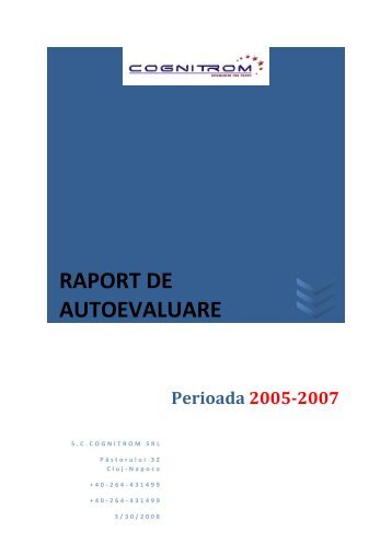 RAPORT DE AUTOEVALUARE - Cognitrom SRL