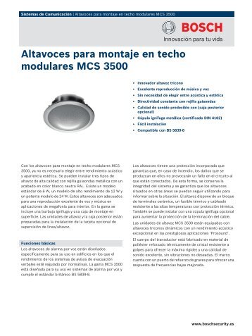 Altavoces para montaje en techo modulares MCS ... - vitelsanorte.com