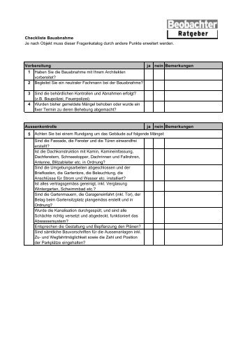 Checkliste Keller - Reberhaus Bolligen