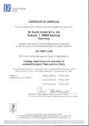 Certification under ISO 14001 - M. Busch GmbH & Co. KG