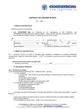 MODEL contract CAS RATE ++ - Cognitrom SRL