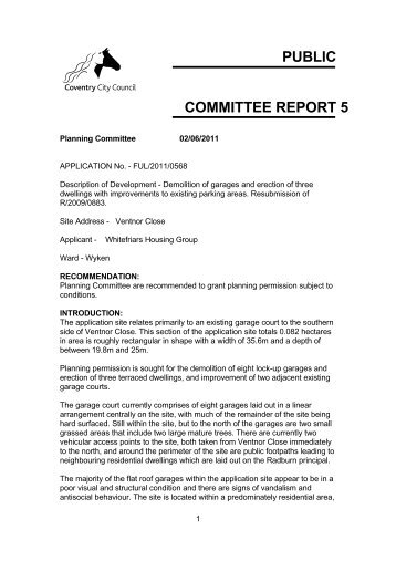 Application FUL/2011/0568 - Ventnor Close - Coventry City Council