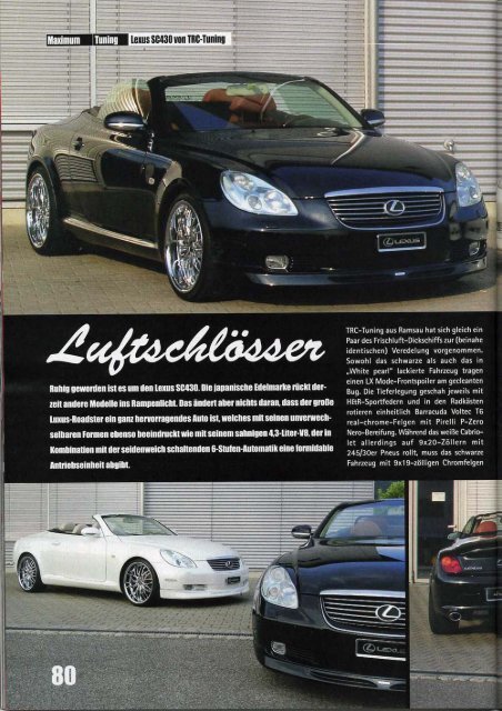 Maximum Tuner No. 2/2009 TRC Lexus SC430 ... - TRC-Tuning