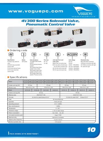 4V300 Series Solenoid Valve, Pneumatic Control Valve