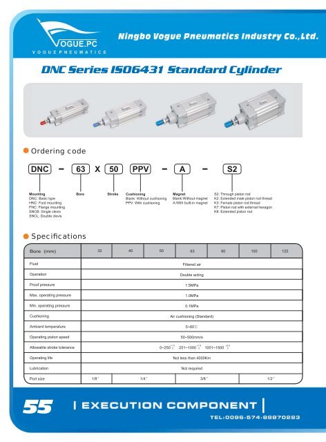 DNC Series ISO6431 Standard Cylinder