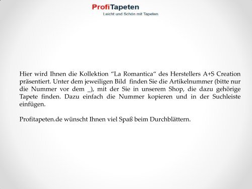 Kollektion La Romantica - Profitapeten.de