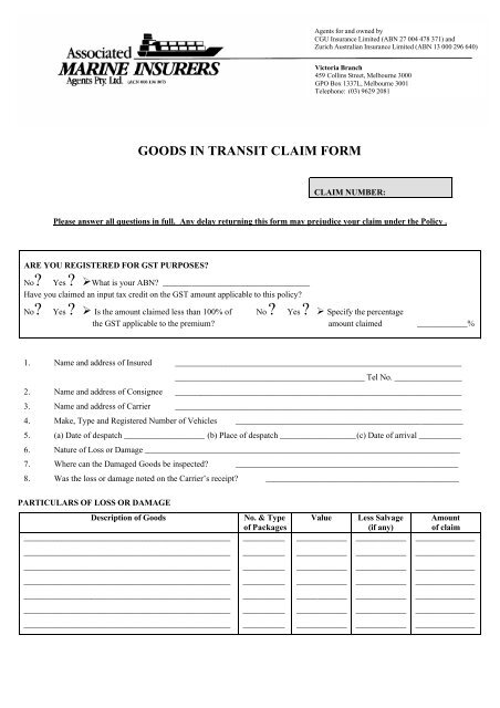 Insurance Claim Form Template | PDF Template